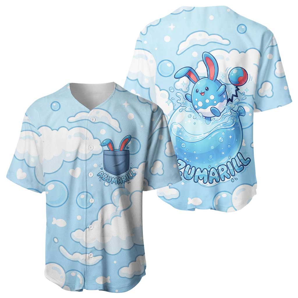 Azumarill Baseball Jersey Dreamy Bubble Cloud Art