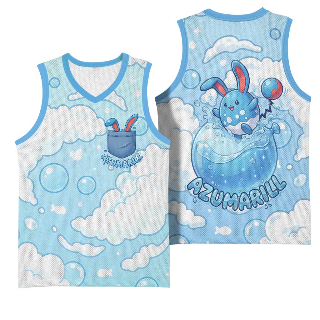 Azumarill Basketball Jersey Dreamy Bubble Cloud Art