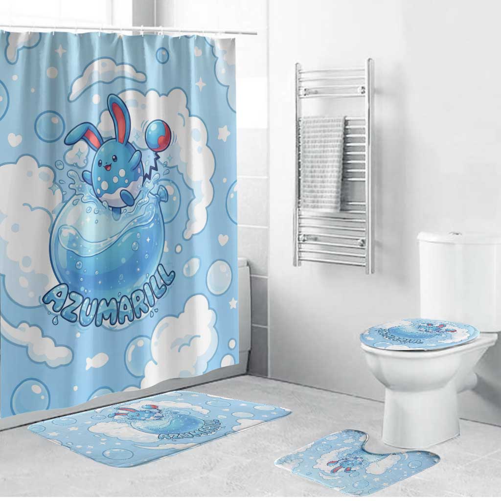 Azumarill Bathroom Set Dreamy Bubble Cloud Art