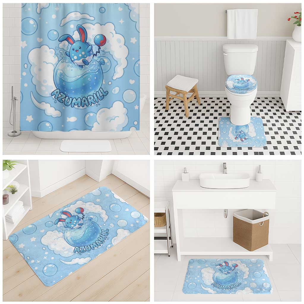 Azumarill Bathroom Set Dreamy Bubble Cloud Art