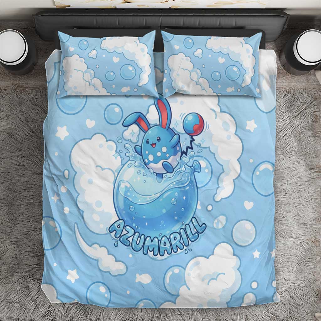 Azumarill Bedding Set Dreamy Bubble Cloud Art