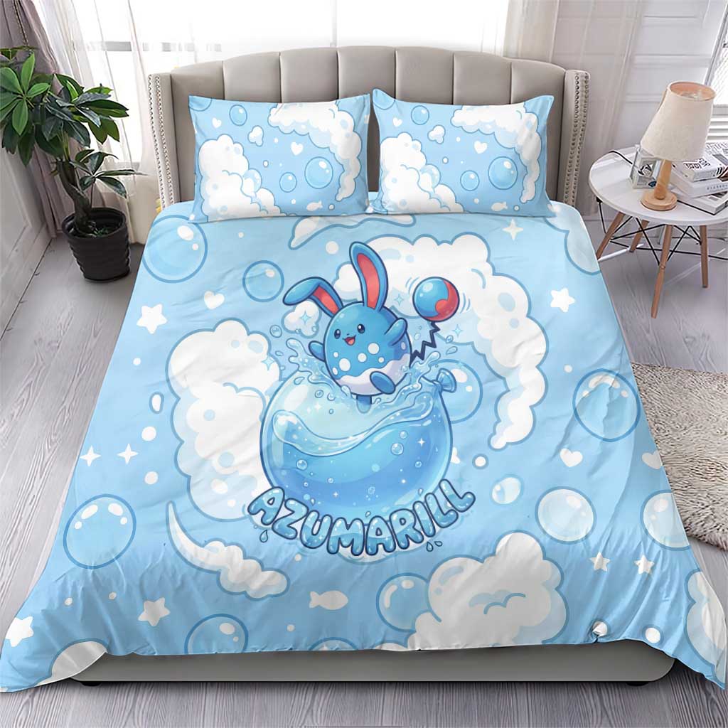 Azumarill Bedding Set Dreamy Bubble Cloud Art