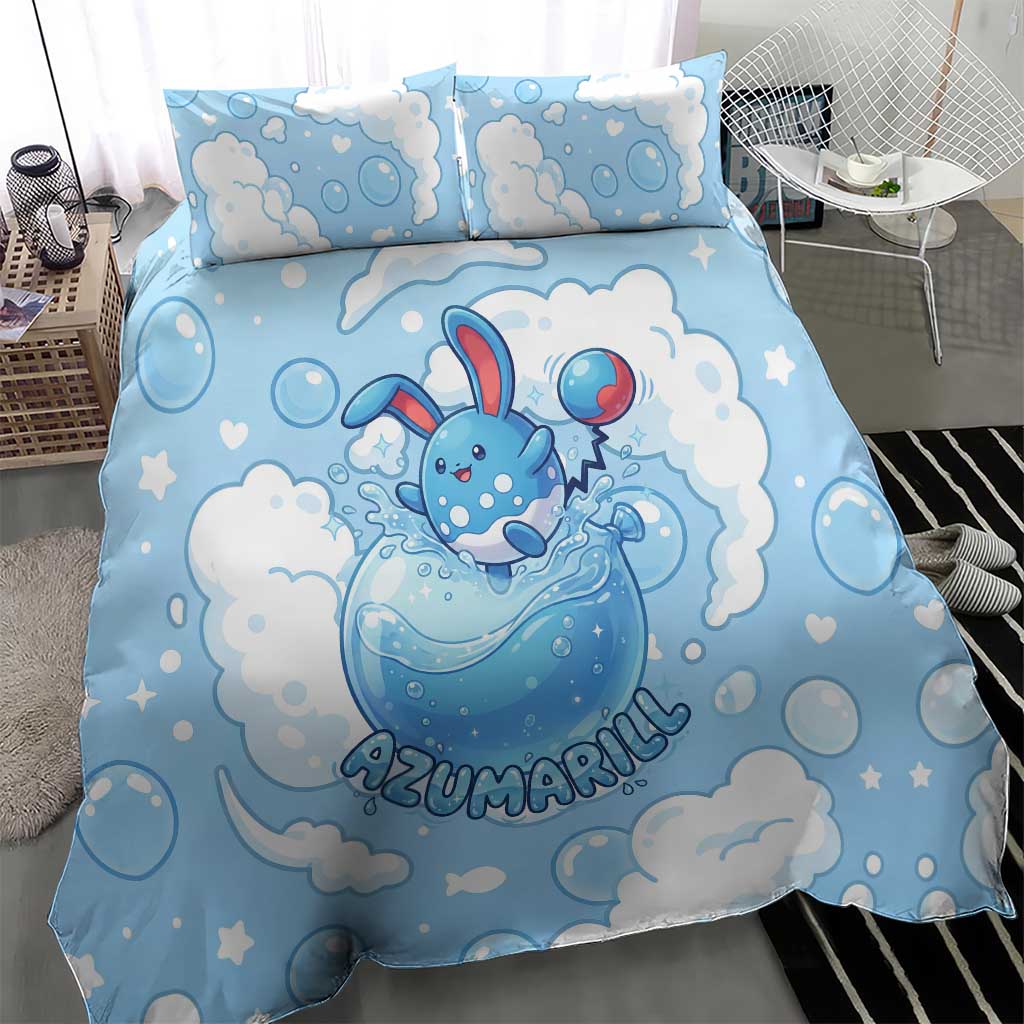 Azumarill Bedding Set Dreamy Bubble Cloud Art