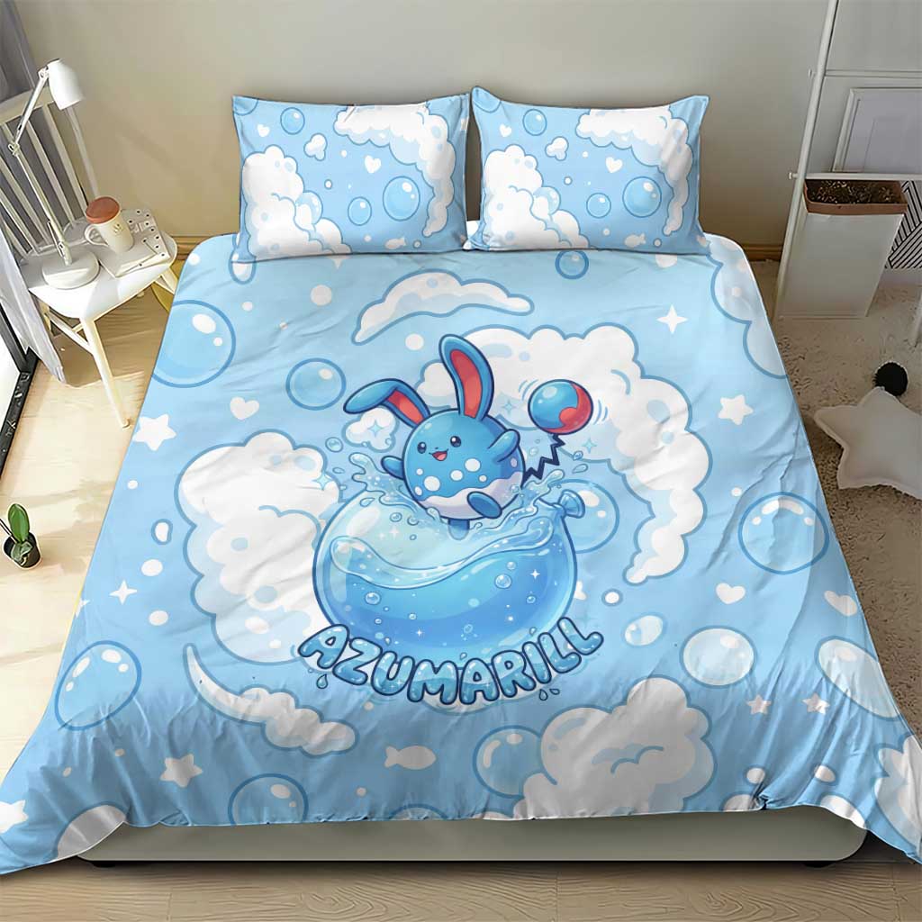 Azumarill Bedding Set Dreamy Bubble Cloud Art