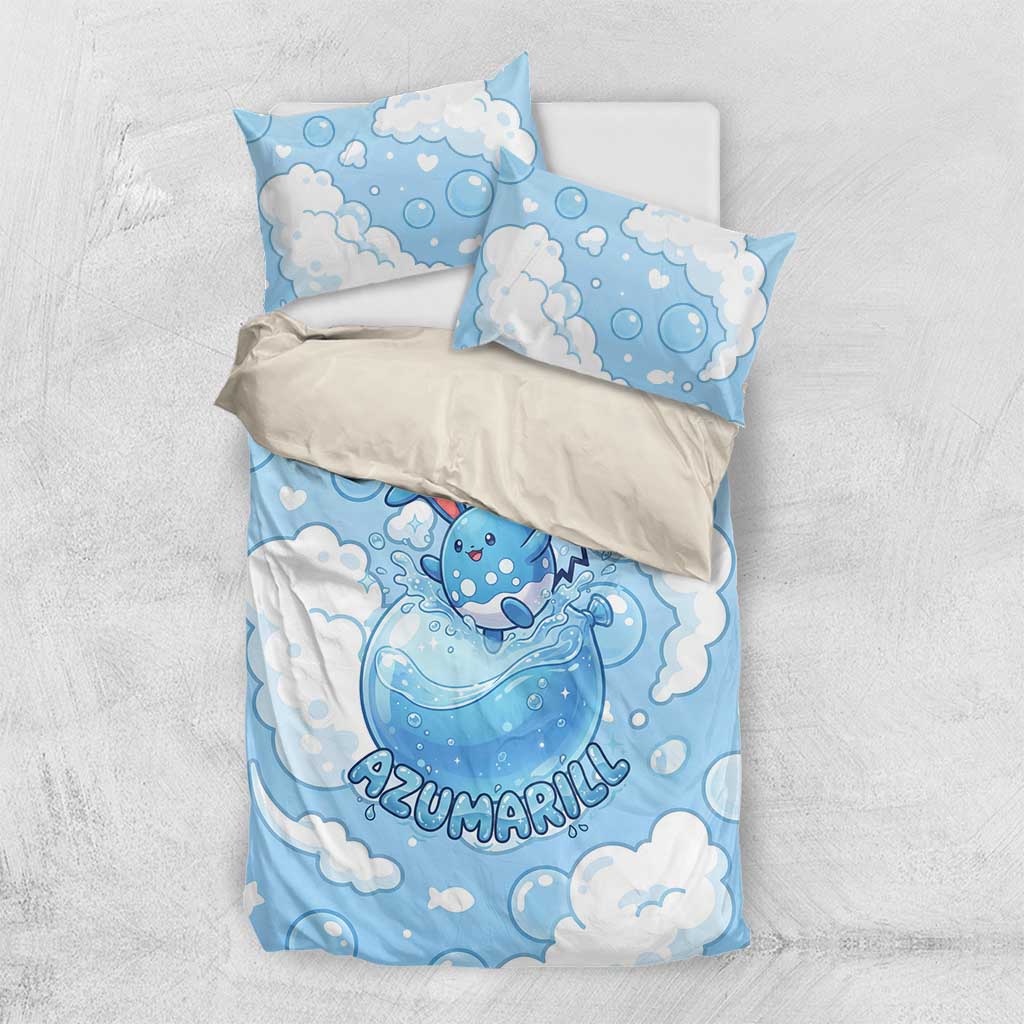 Azumarill Bedding Set Dreamy Bubble Cloud Art