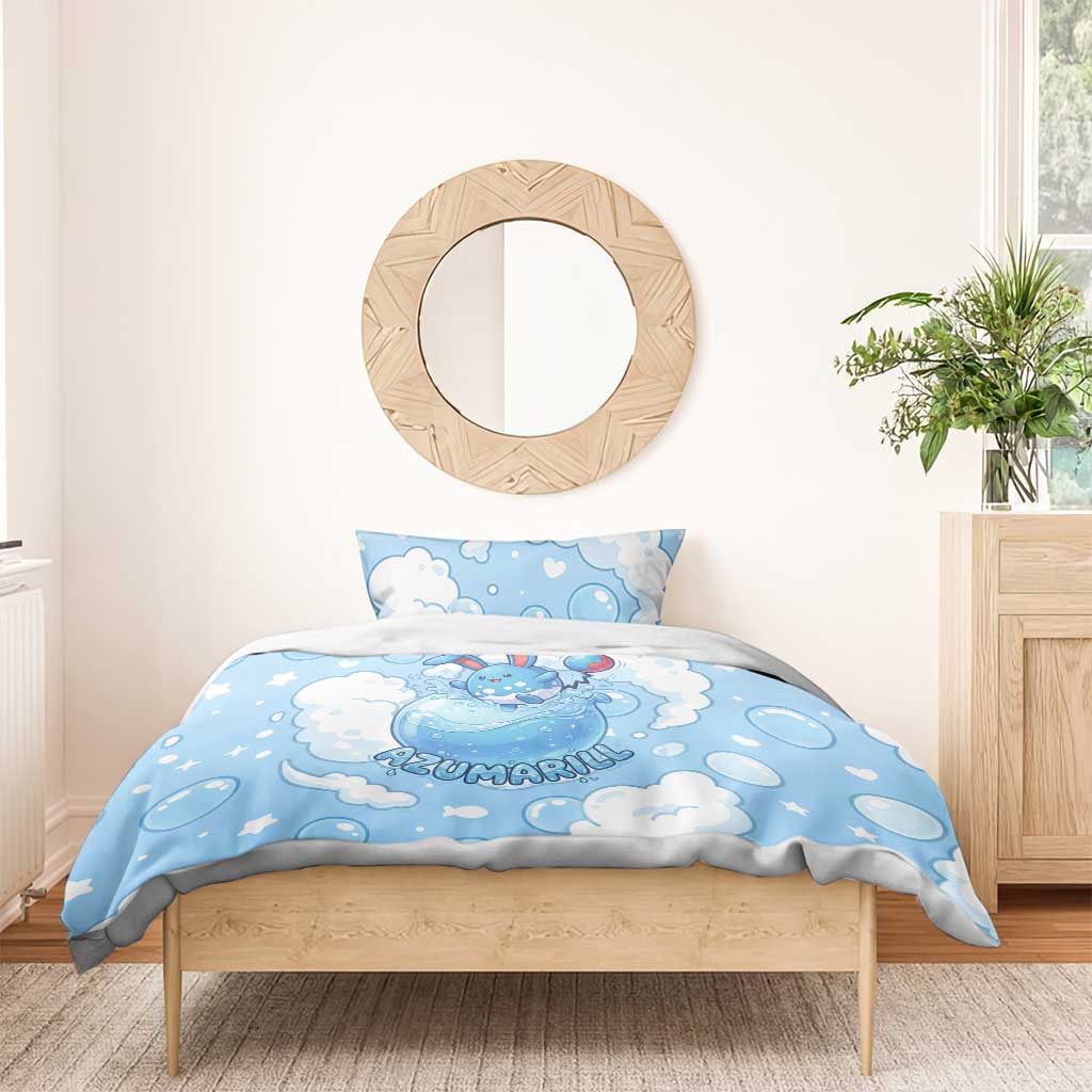 Azumarill Bedding Set Dreamy Bubble Cloud Art