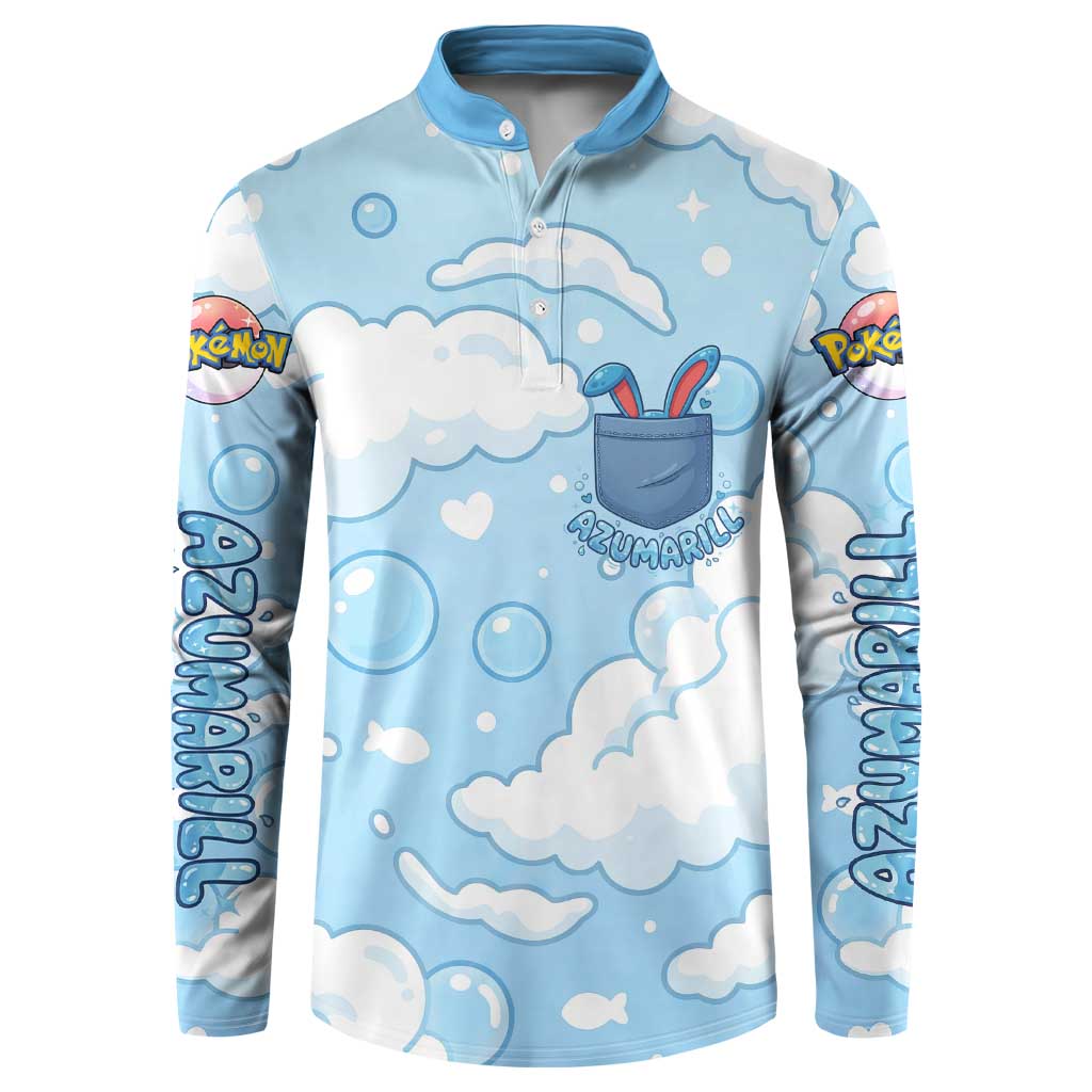 Azumarill Button Sweatshirt Dreamy Bubble Cloud Art