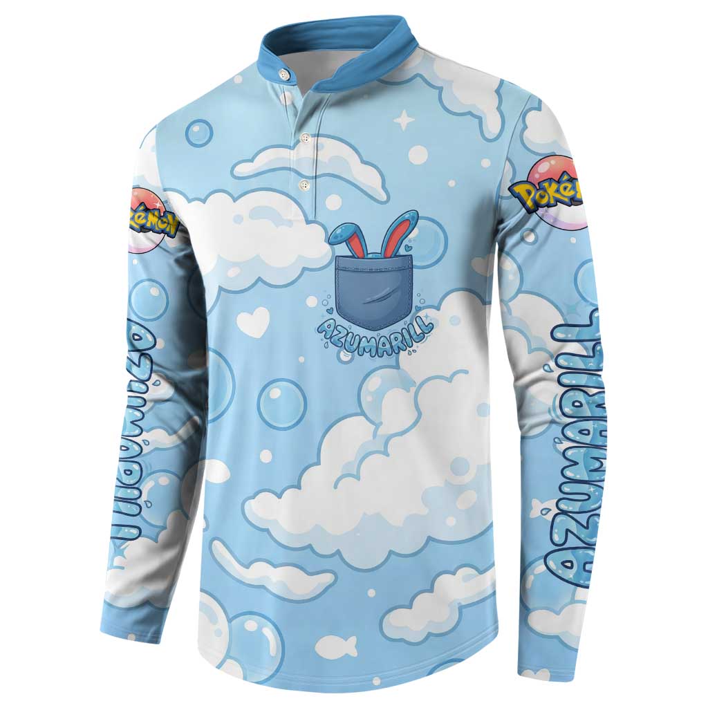 Azumarill Button Sweatshirt Dreamy Bubble Cloud Art