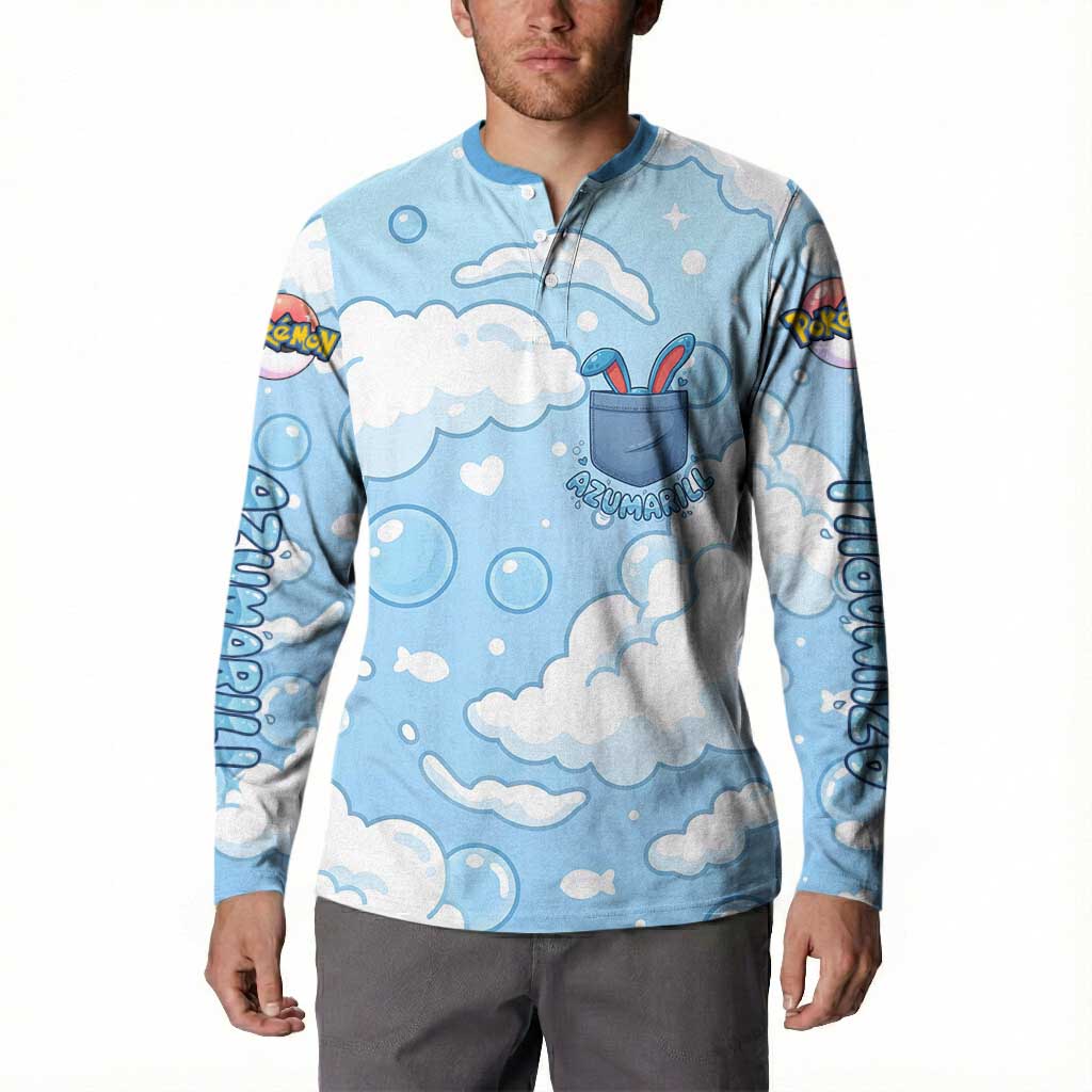Azumarill Button Sweatshirt Dreamy Bubble Cloud Art