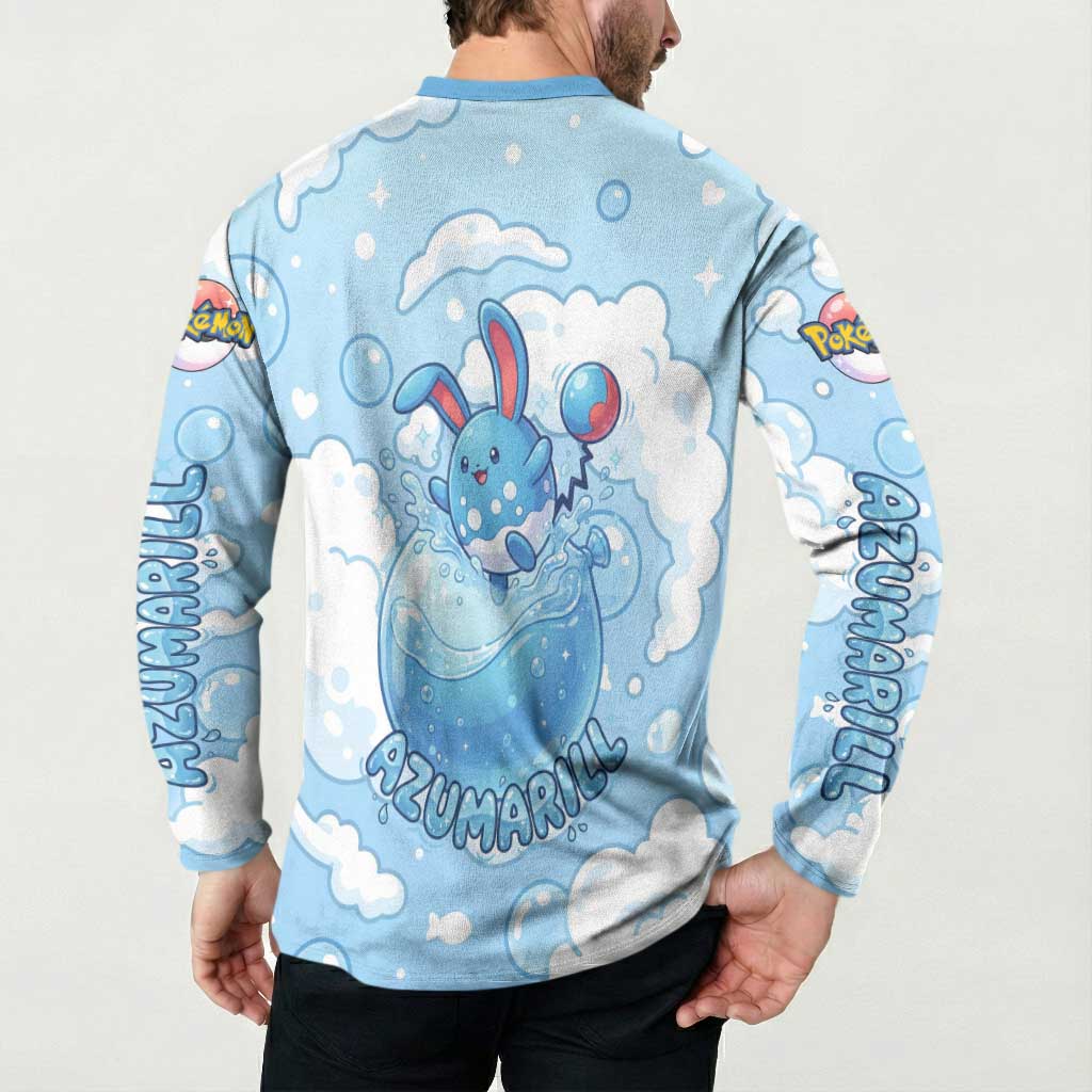 Azumarill Button Sweatshirt Dreamy Bubble Cloud Art