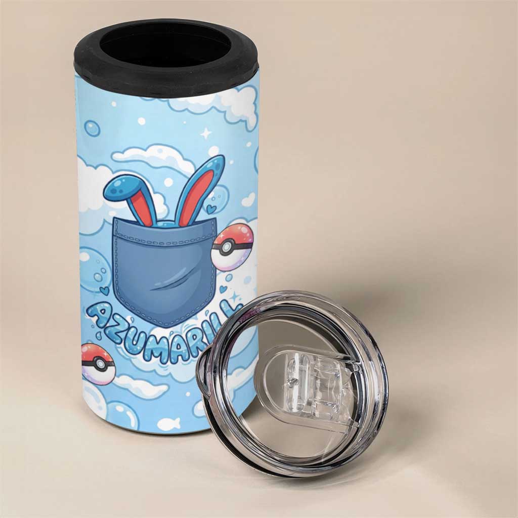 Azumarill 4 in 1 Can Cooler Tumbler Dreamy Bubble Cloud Art