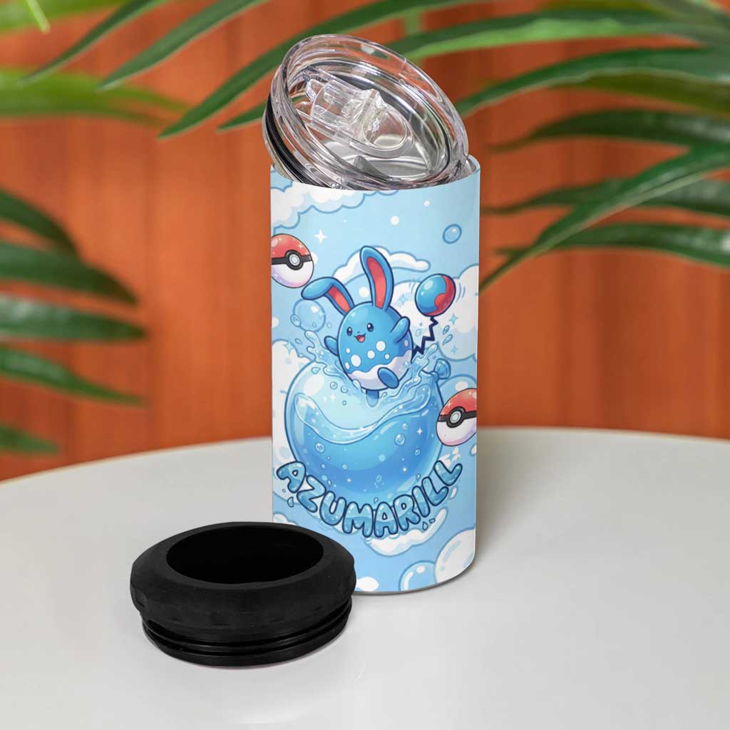 Azumarill 4 in 1 Can Cooler Tumbler Dreamy Bubble Cloud Art
