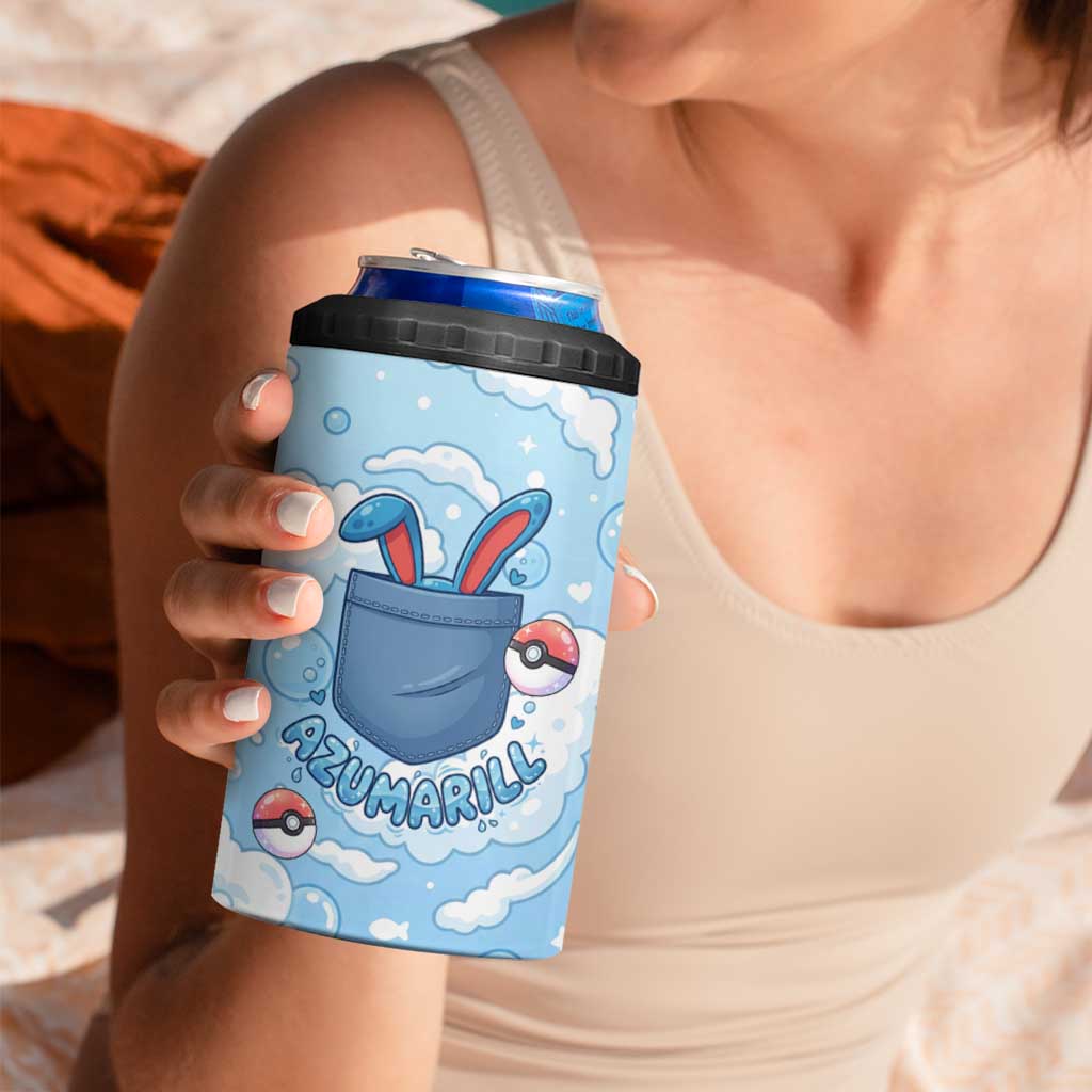 Azumarill 4 in 1 Can Cooler Tumbler Dreamy Bubble Cloud Art