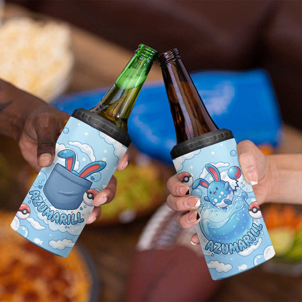 Azumarill 4 in 1 Can Cooler Tumbler Dreamy Bubble Cloud Art