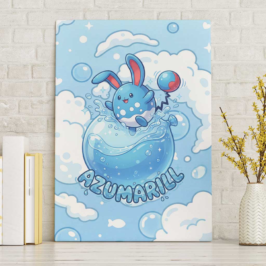 Azumarill Canvas Wall Art Dreamy Bubble Cloud Art