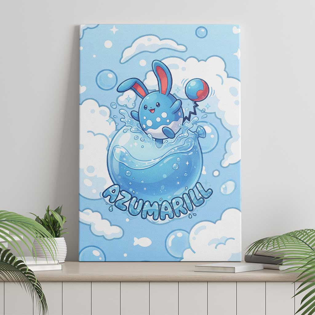 Azumarill Canvas Wall Art Dreamy Bubble Cloud Art