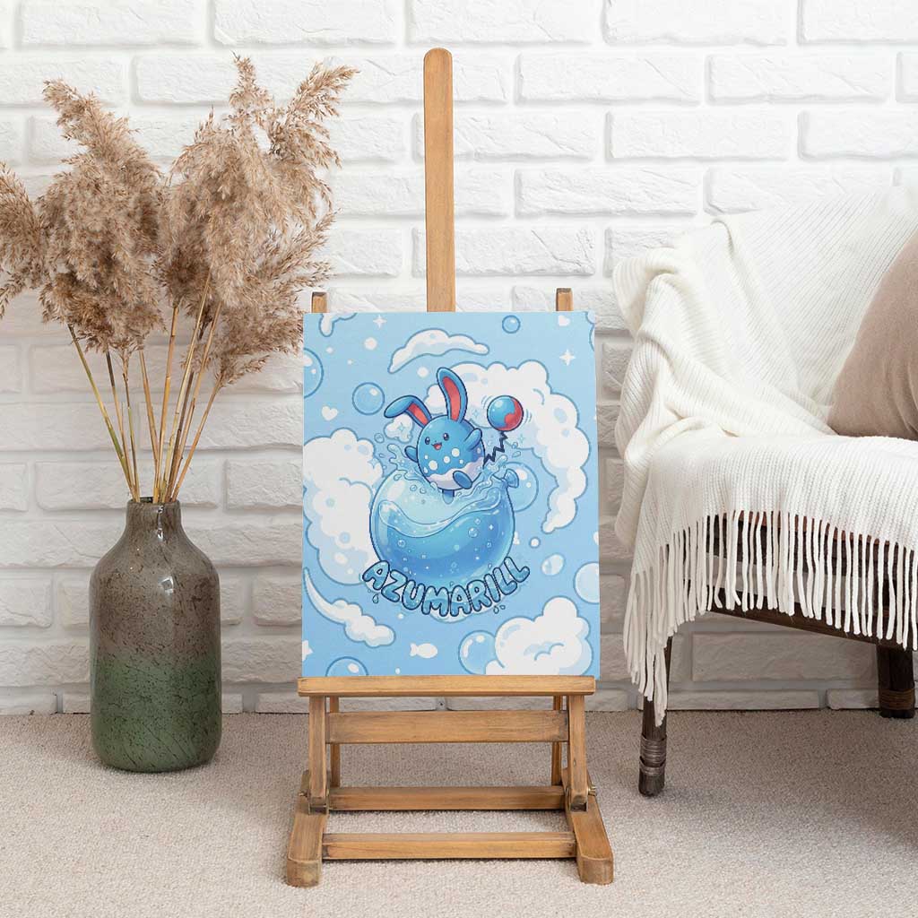 Azumarill Canvas Wall Art Dreamy Bubble Cloud Art