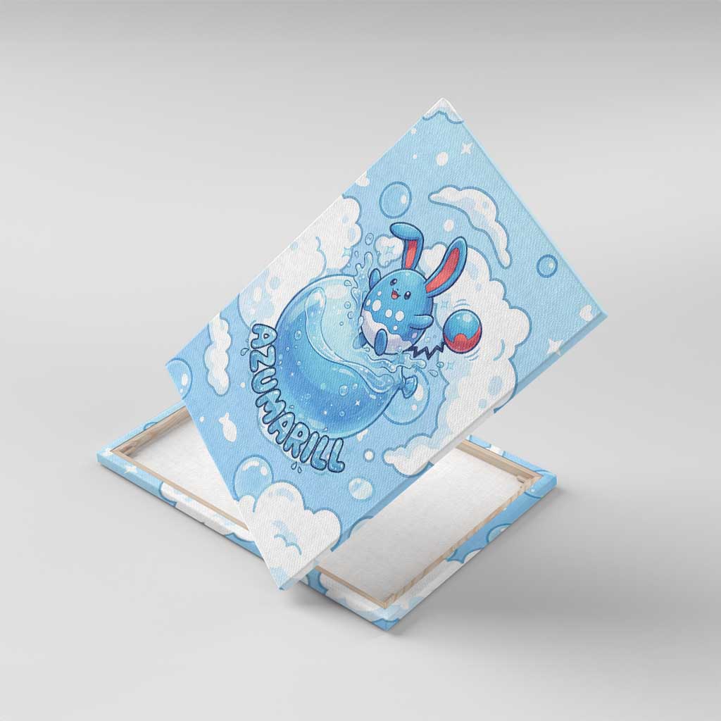 Azumarill Canvas Wall Art Dreamy Bubble Cloud Art