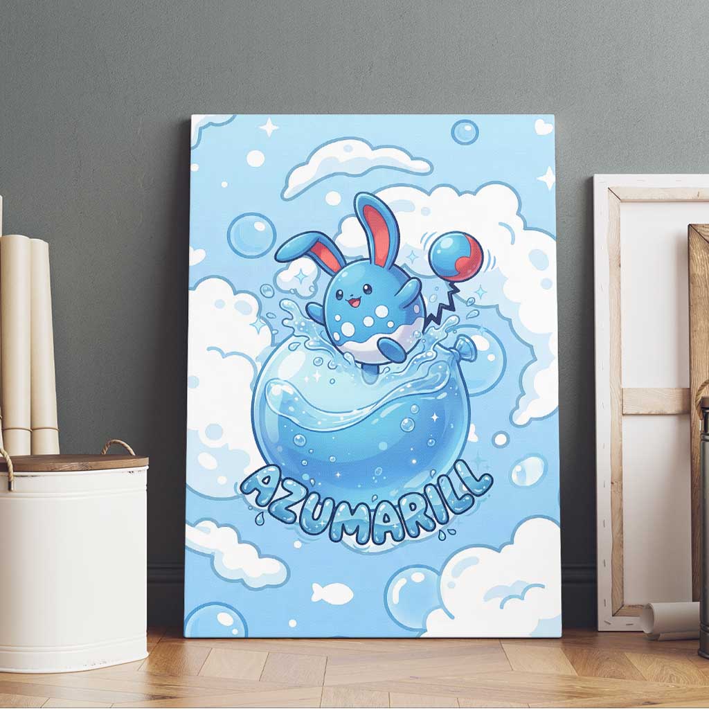Azumarill Canvas Wall Art Dreamy Bubble Cloud Art