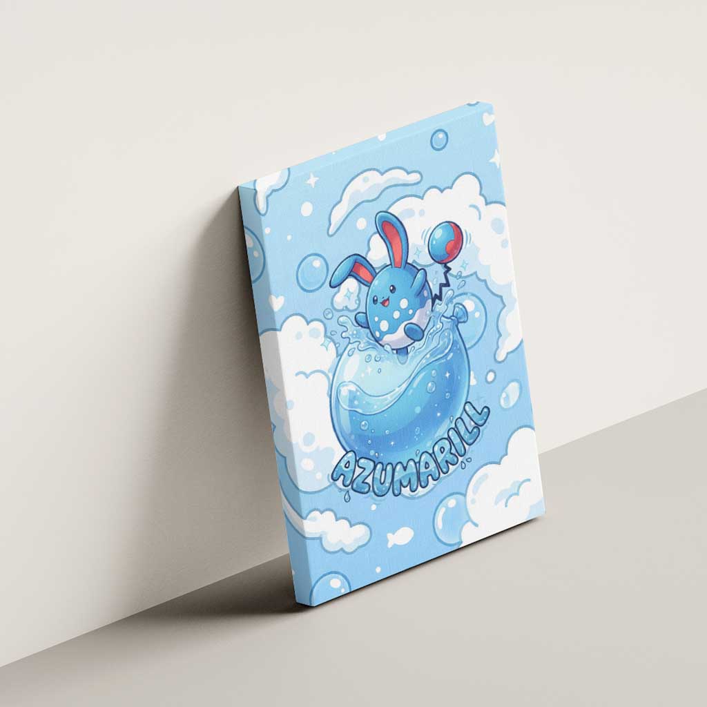 Azumarill Canvas Wall Art Dreamy Bubble Cloud Art