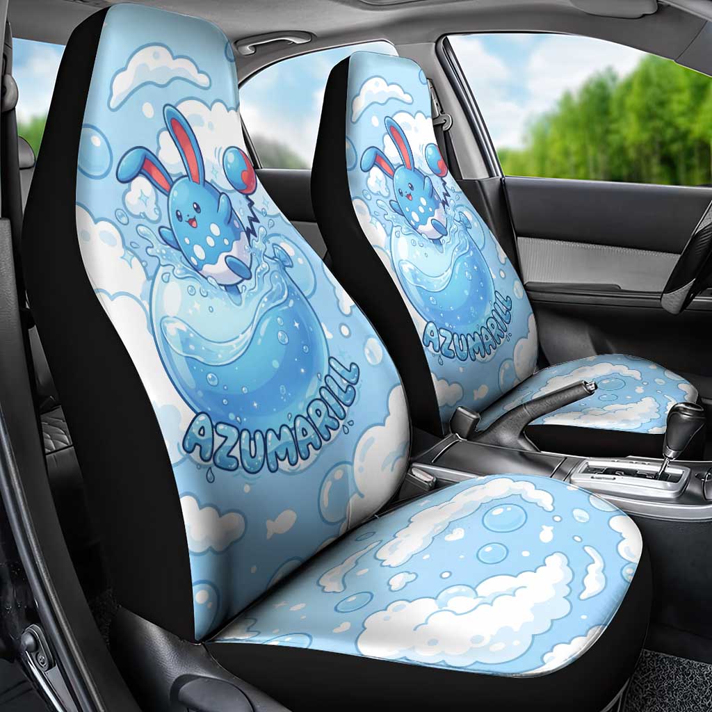 Azumarill Car Seat Cover Dreamy Bubble Cloud Art