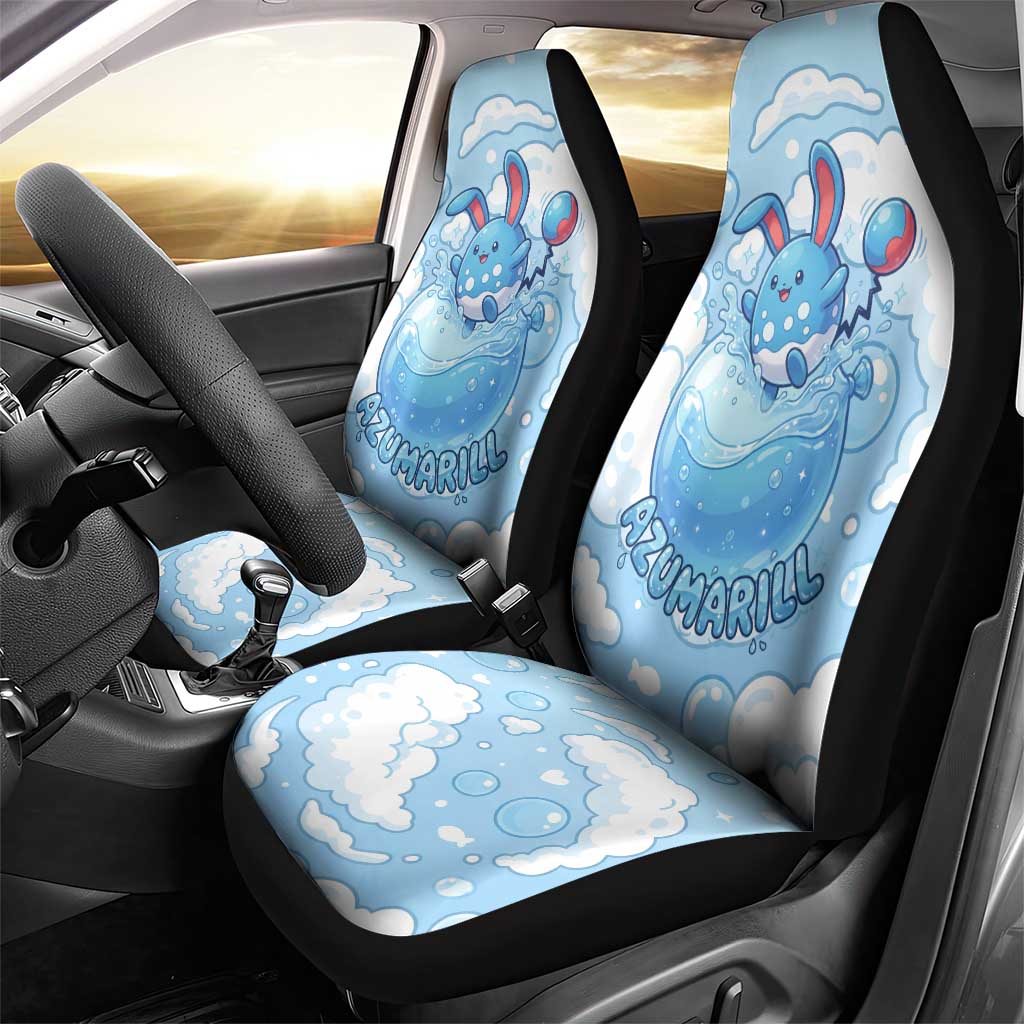 Azumarill Car Seat Cover Dreamy Bubble Cloud Art