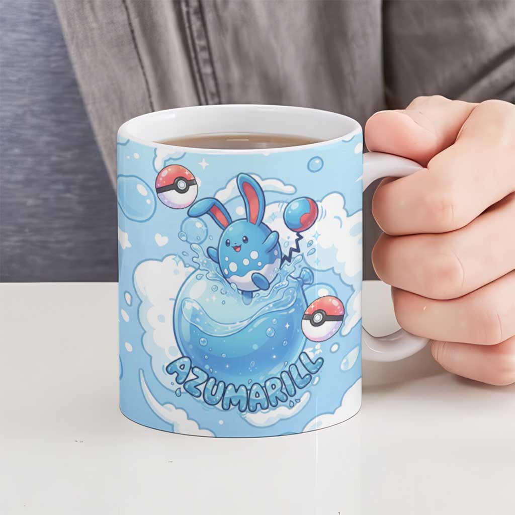 Azumarill Ceramic Mug Dreamy Bubble Cloud Art