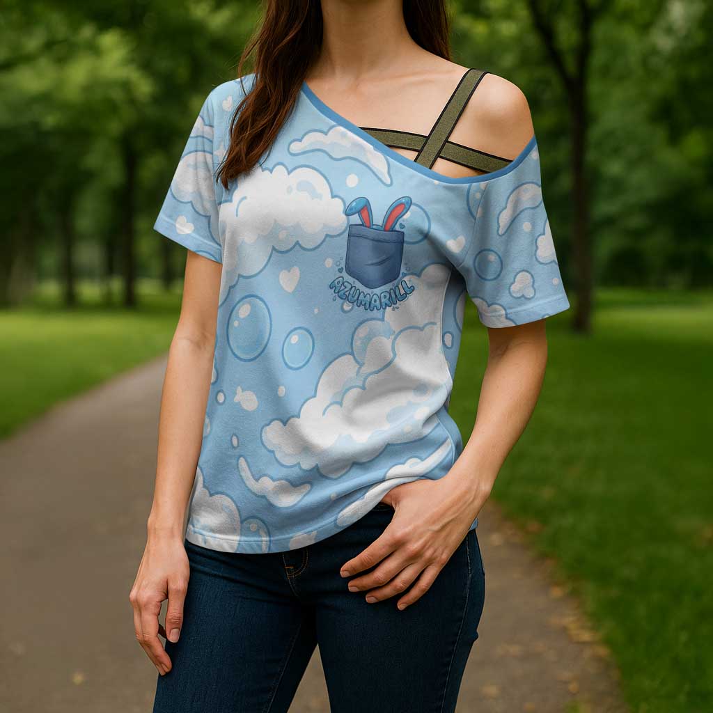 Azumarill Cross Shoulder Shirt Dreamy Bubble Cloud Art