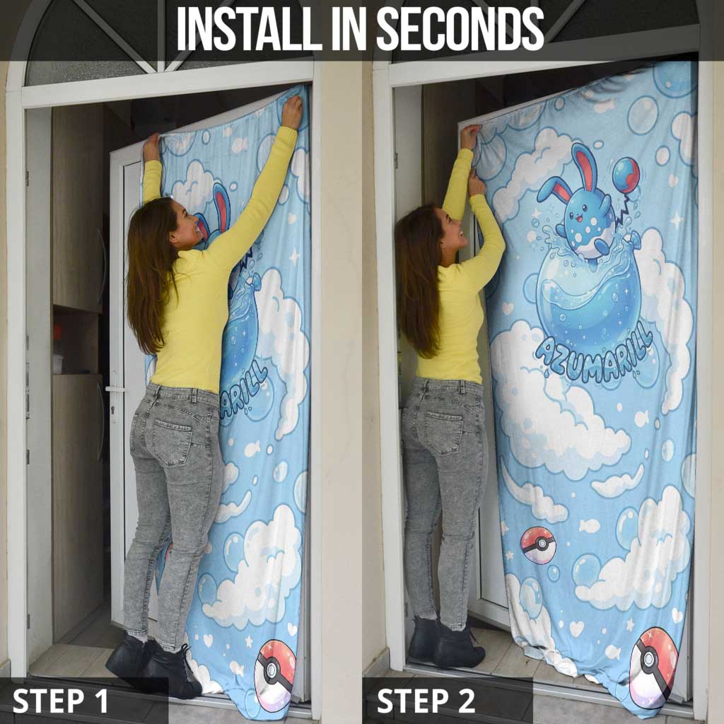 Azumarill Door Cover Dreamy Bubble Cloud Art