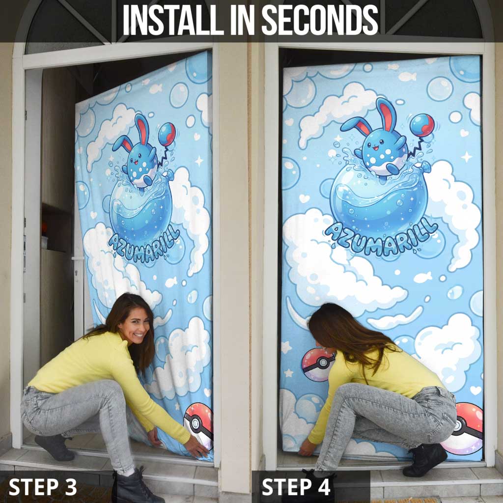 Azumarill Door Cover Dreamy Bubble Cloud Art