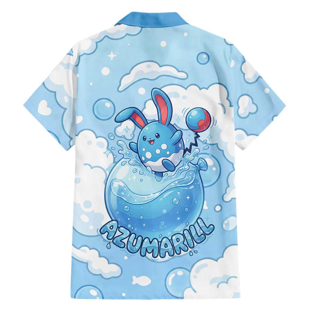 Azumarill Family Matching Off The Shoulder Long Sleeve Dress and Hawaiian Shirt Dreamy Bubble Cloud Art