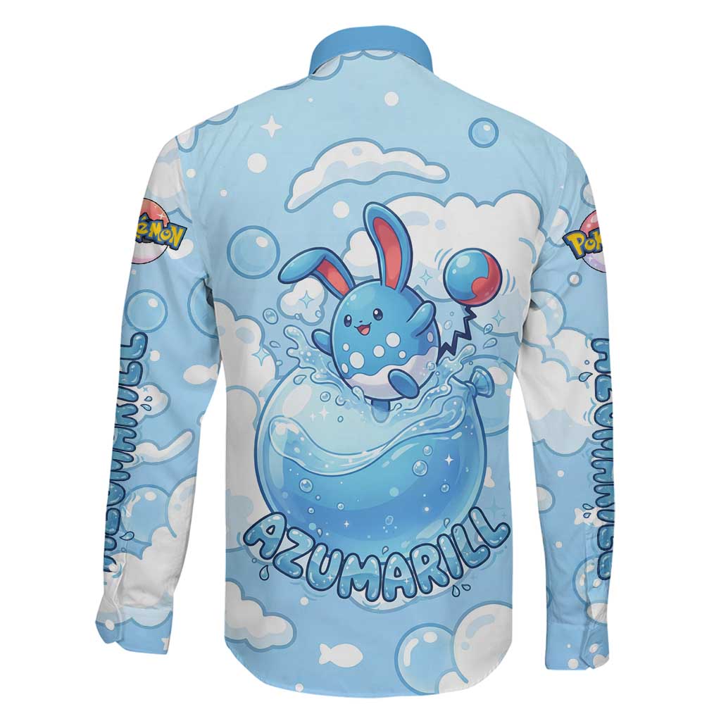 Azumarill Family Matching Off Shoulder Maxi Dress and Hawaiian Shirt Dreamy Bubble Cloud Art