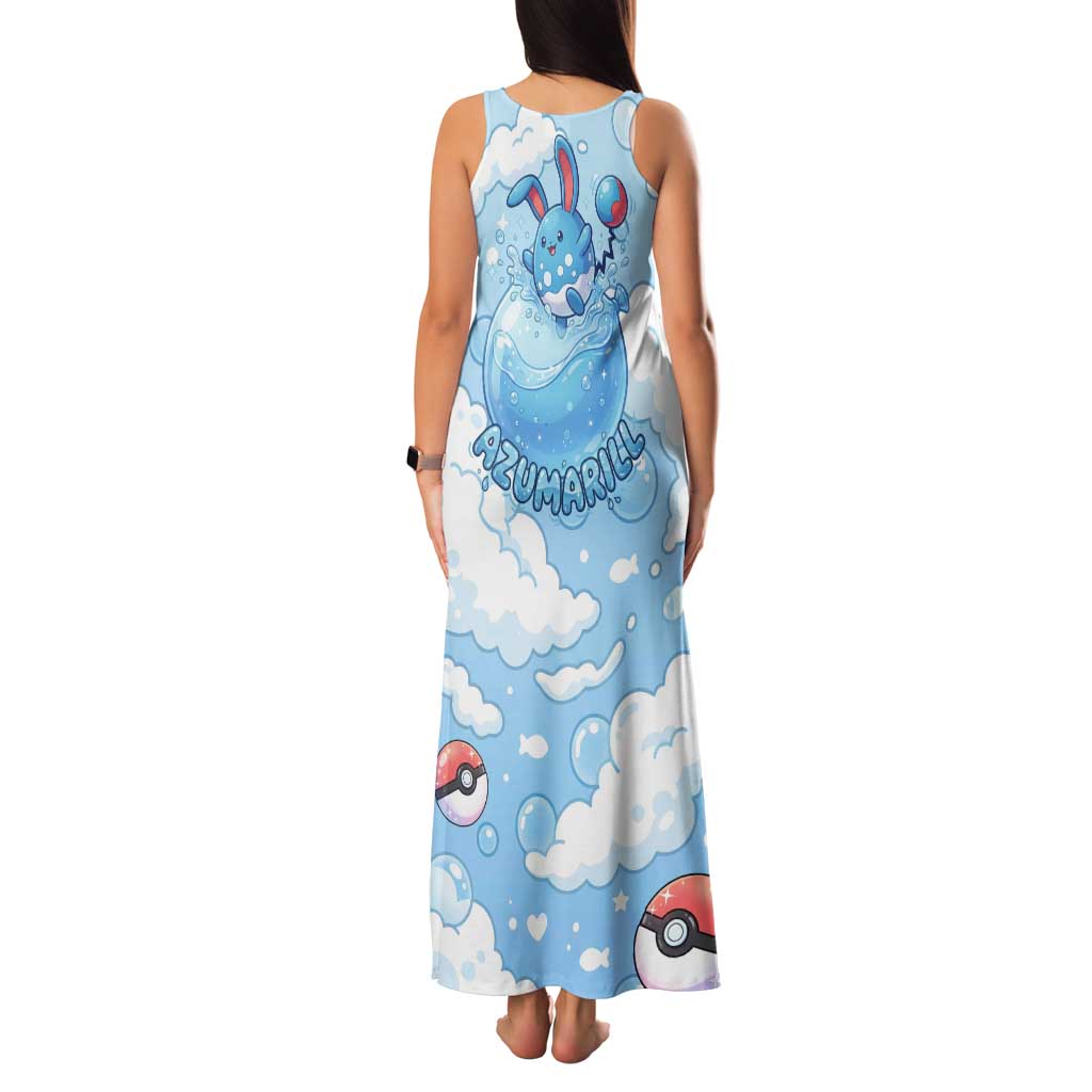 Azumarill Family Matching Tank Maxi Dress and Hawaiian Shirt Dreamy Bubble Cloud Art