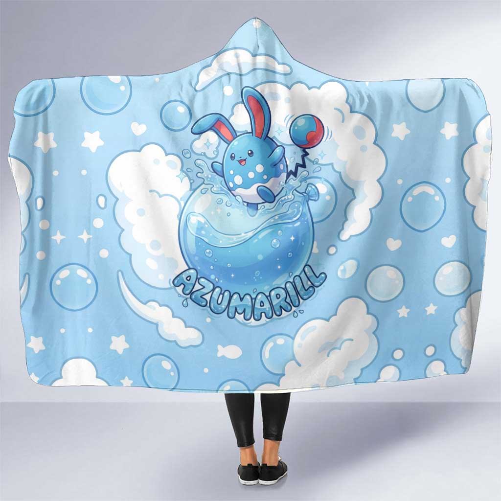 Azumarill Hooded Blanket Dreamy Bubble Cloud Art
