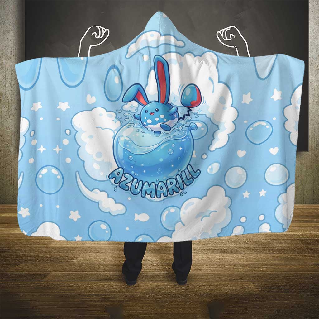 Azumarill Hooded Blanket Dreamy Bubble Cloud Art