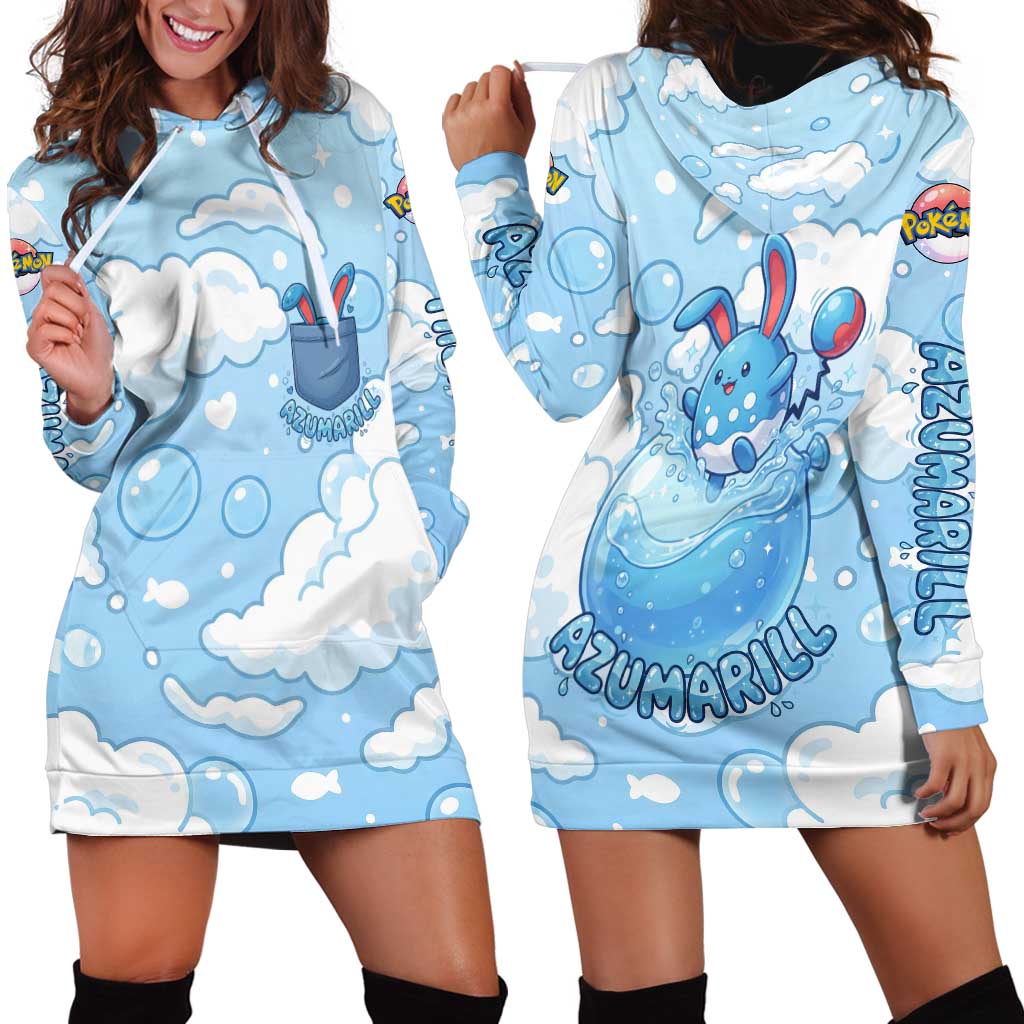 Azumarill Hoodie Dress Dreamy Bubble Cloud Art
