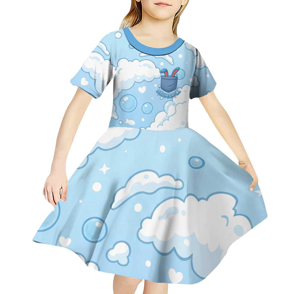 Azumarill Kid Short Sleeve Dress Dreamy Bubble Cloud Art