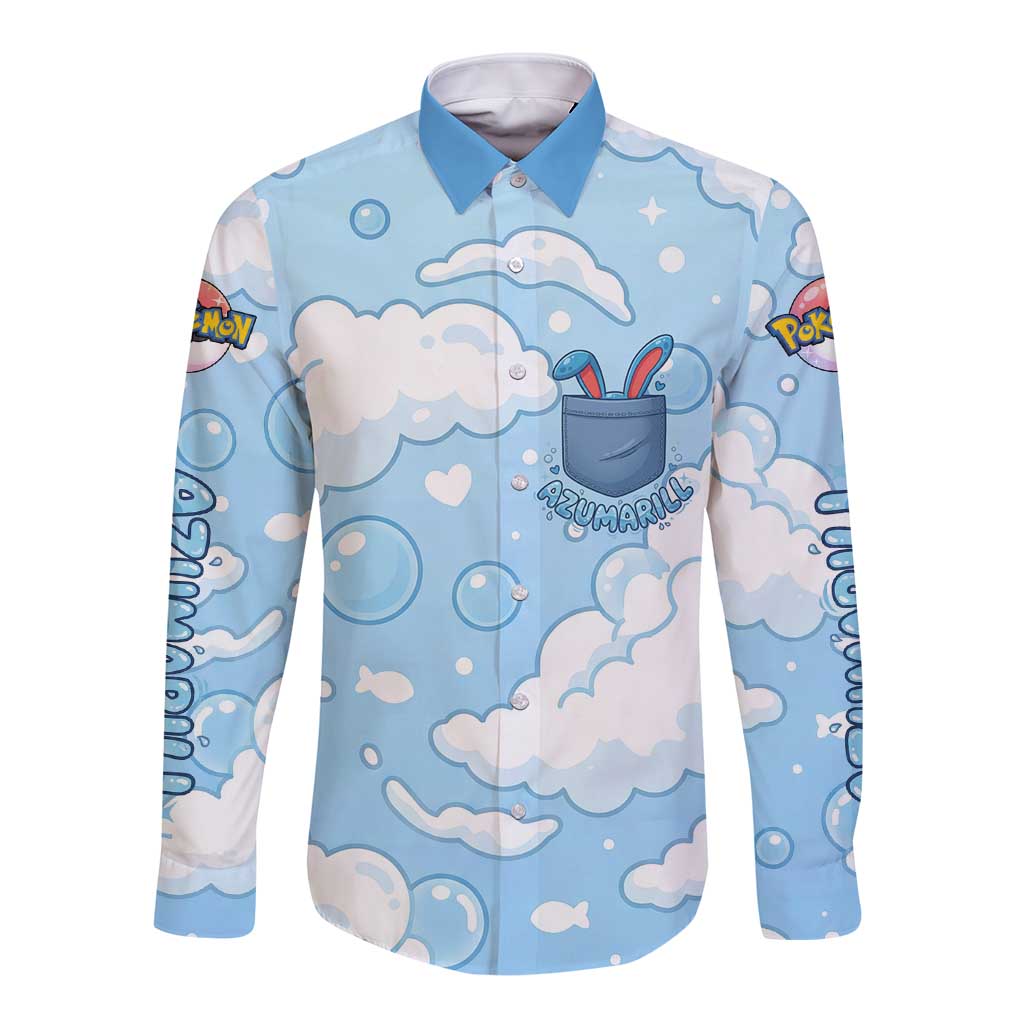 Azumarill Long Sleeve Button Shirt Dreamy Bubble Cloud Art