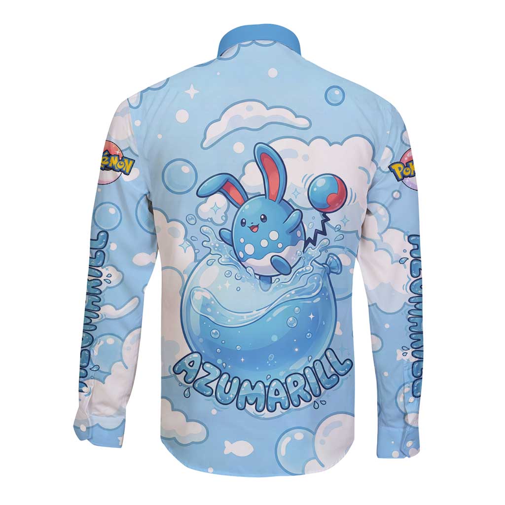 Azumarill Long Sleeve Button Shirt Dreamy Bubble Cloud Art