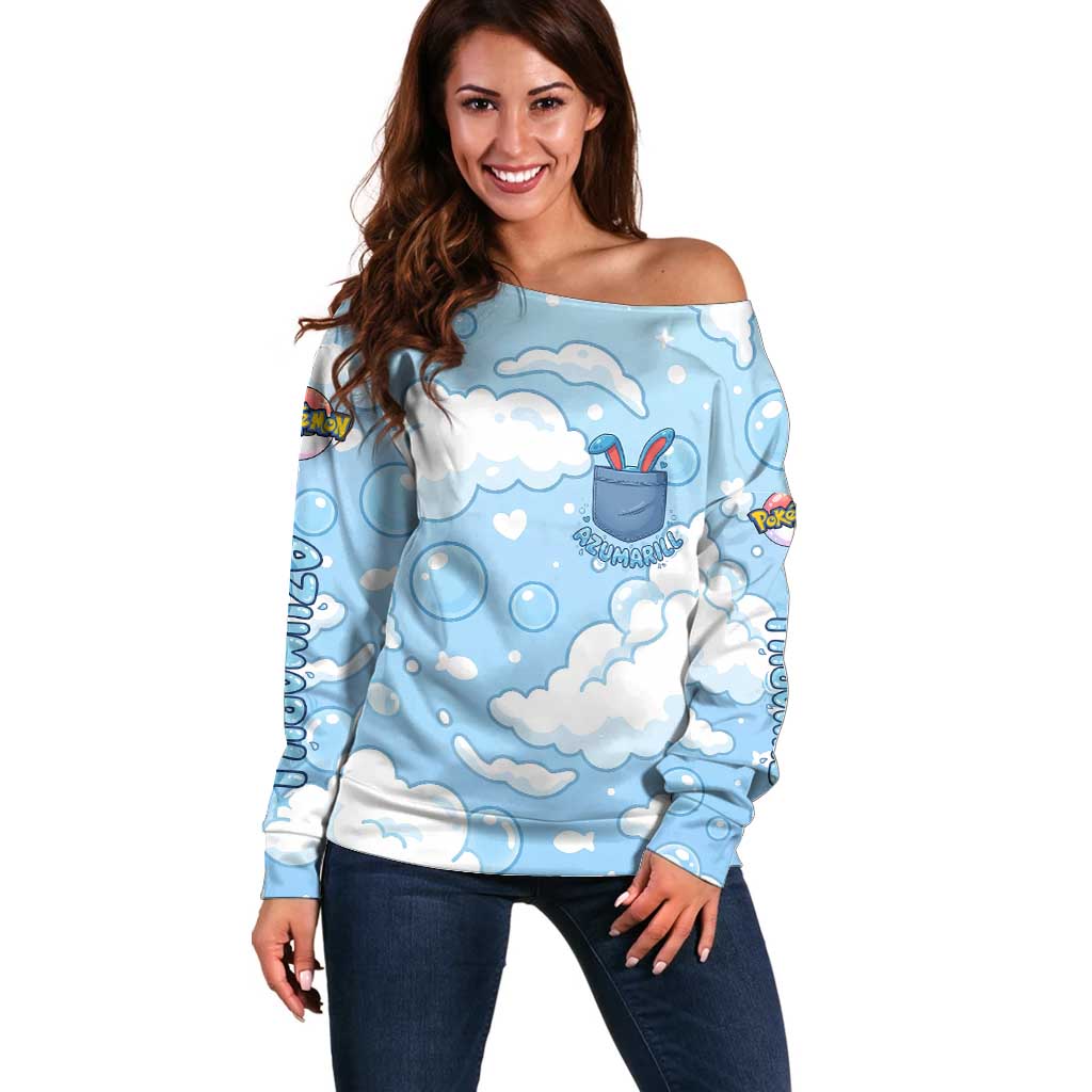 Azumarill Off Shoulder Sweater Dreamy Bubble Cloud Art