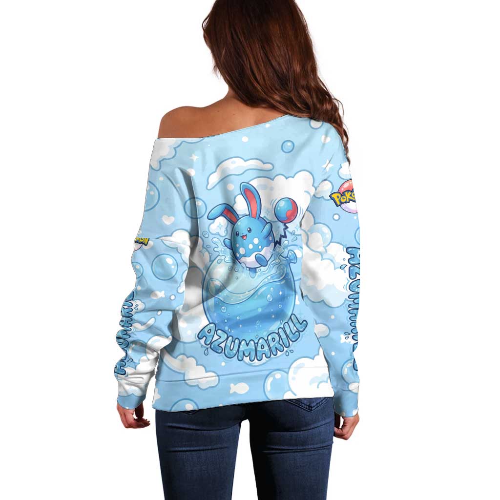 Azumarill Off Shoulder Sweater Dreamy Bubble Cloud Art