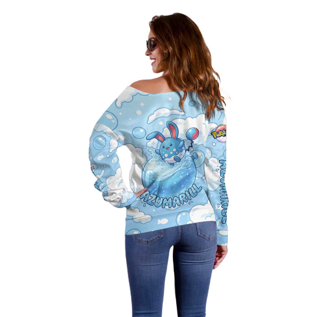 Azumarill Off Shoulder Sweater Dreamy Bubble Cloud Art