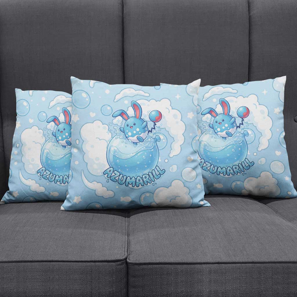 Azumarill Pillow Cover Dreamy Bubble Cloud Art