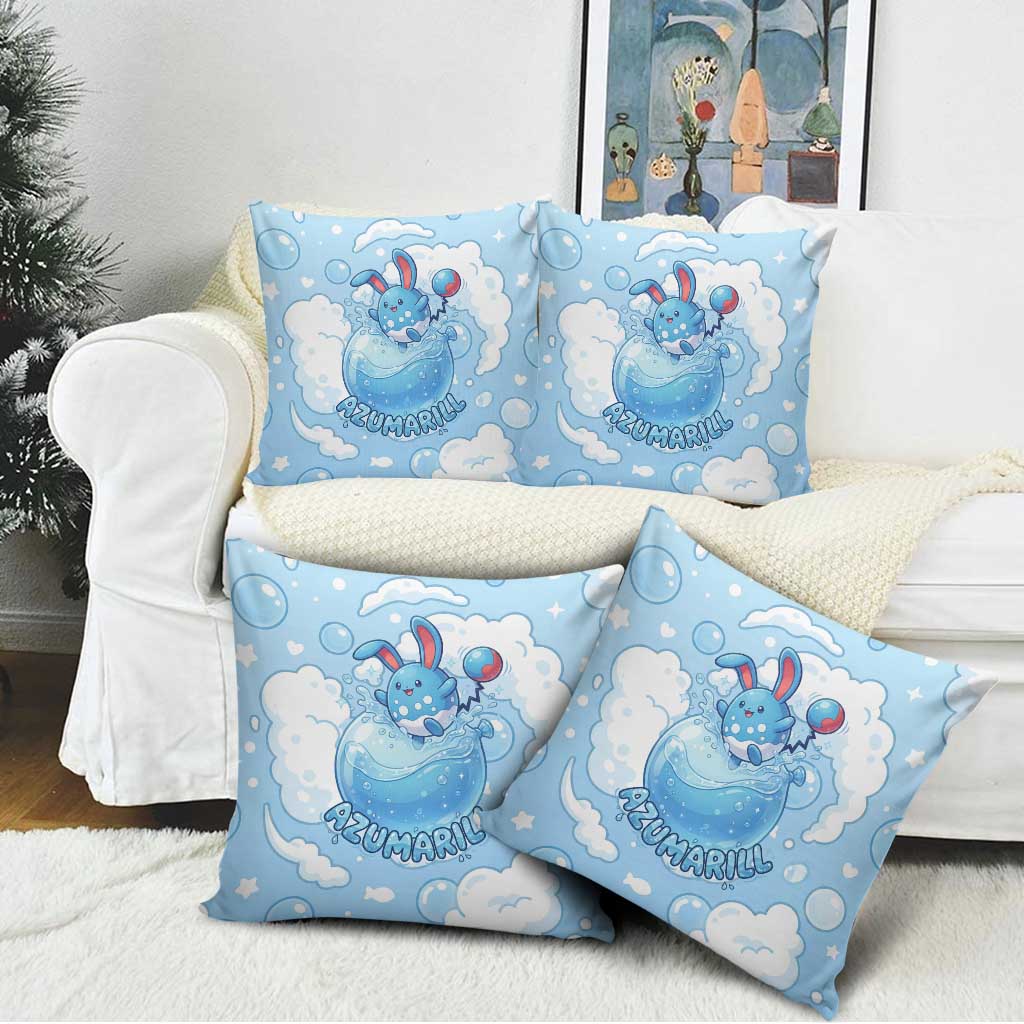Azumarill Pillow Cover Dreamy Bubble Cloud Art