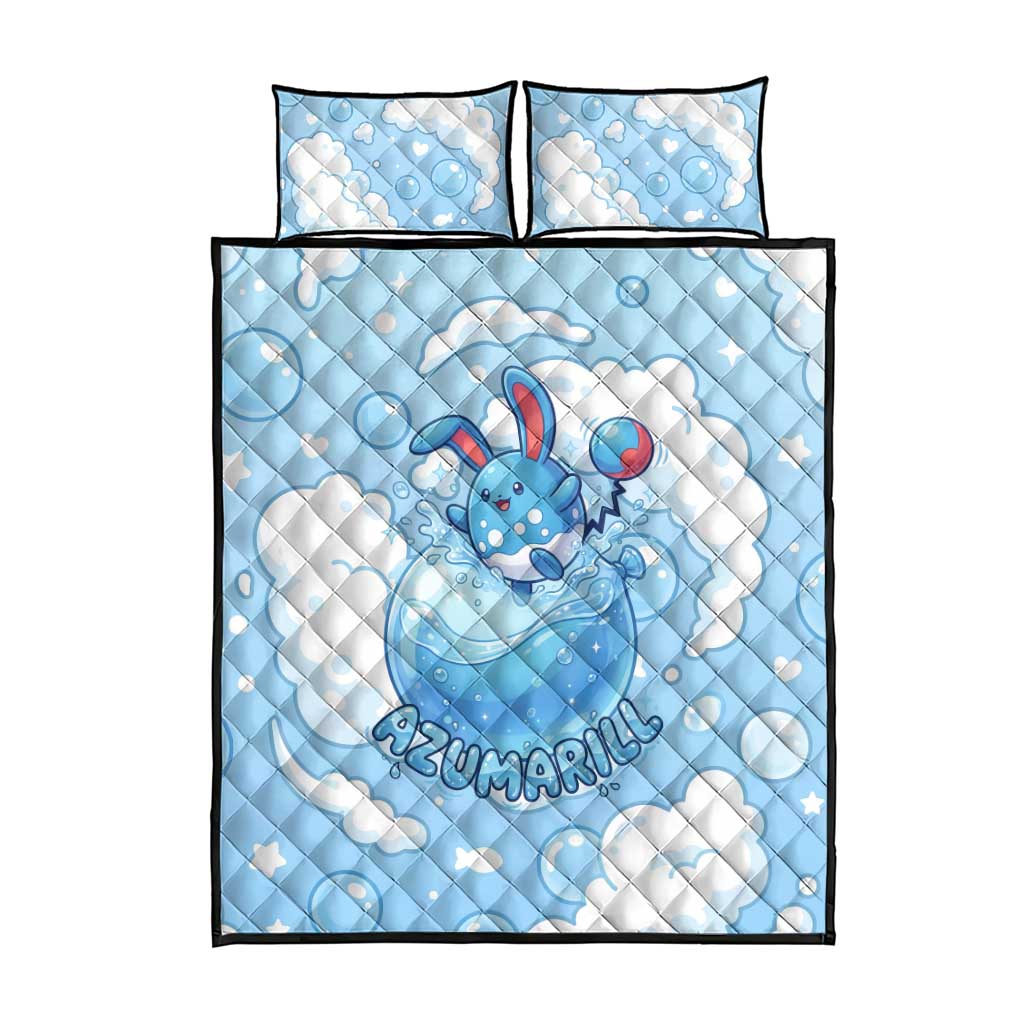Azumarill Quilt Bed Set Dreamy Bubble Cloud Art
