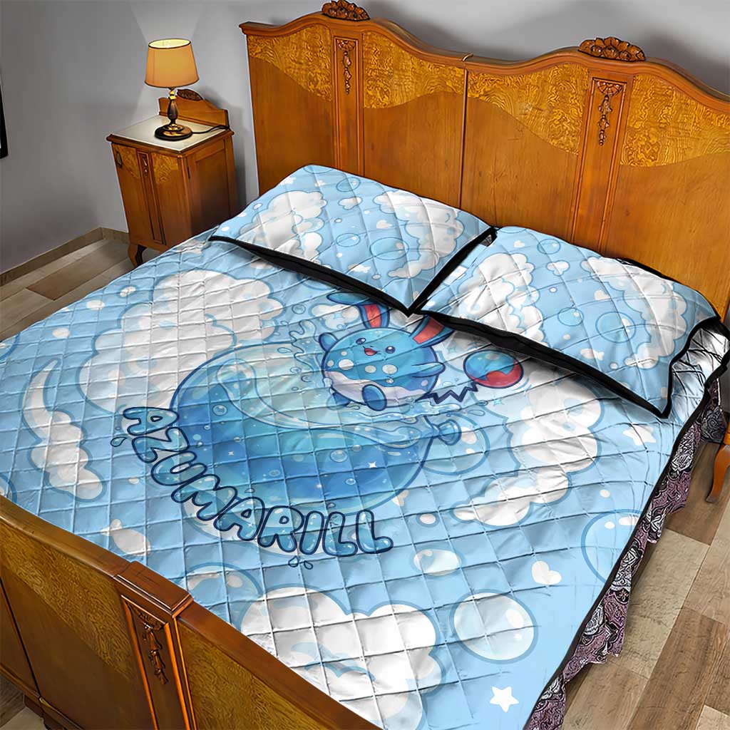 Azumarill Quilt Bed Set Dreamy Bubble Cloud Art
