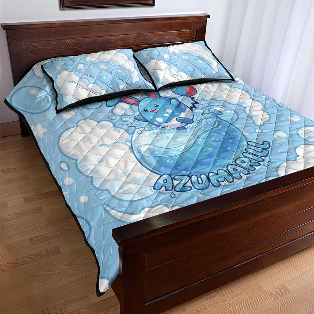 Azumarill Quilt Bed Set Dreamy Bubble Cloud Art
