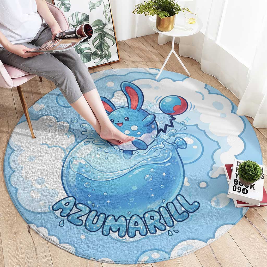 Azumarill Round Carpet Dreamy Bubble Cloud Art