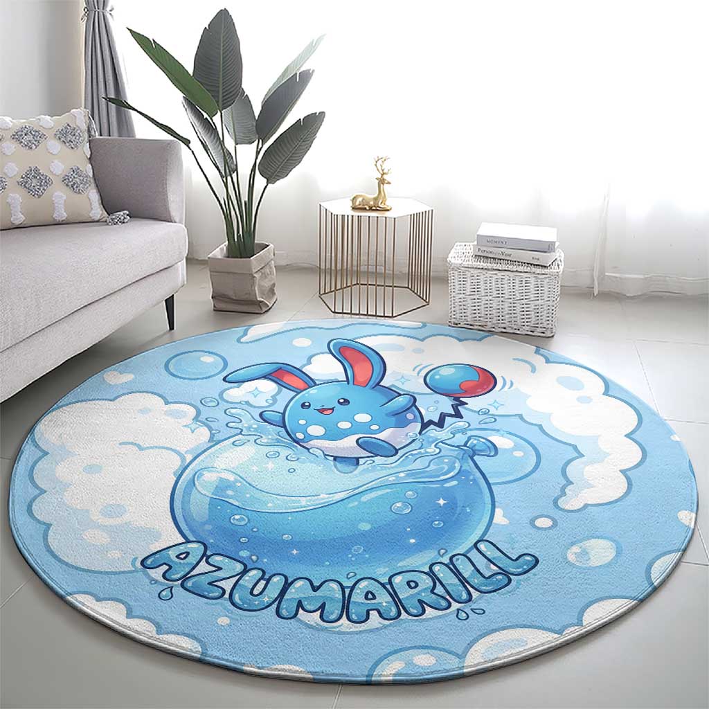 Azumarill Round Carpet Dreamy Bubble Cloud Art