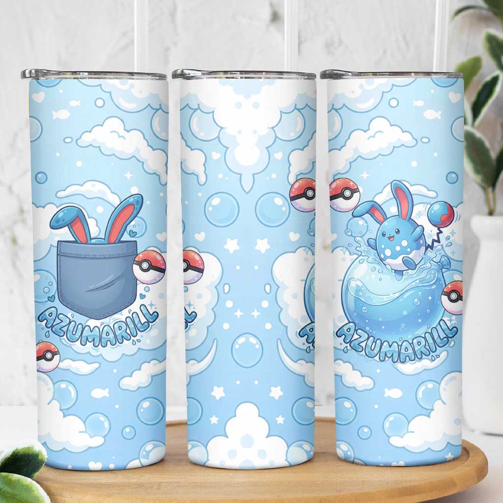 Azumarill Skinny Tumbler Dreamy Bubble Cloud Art